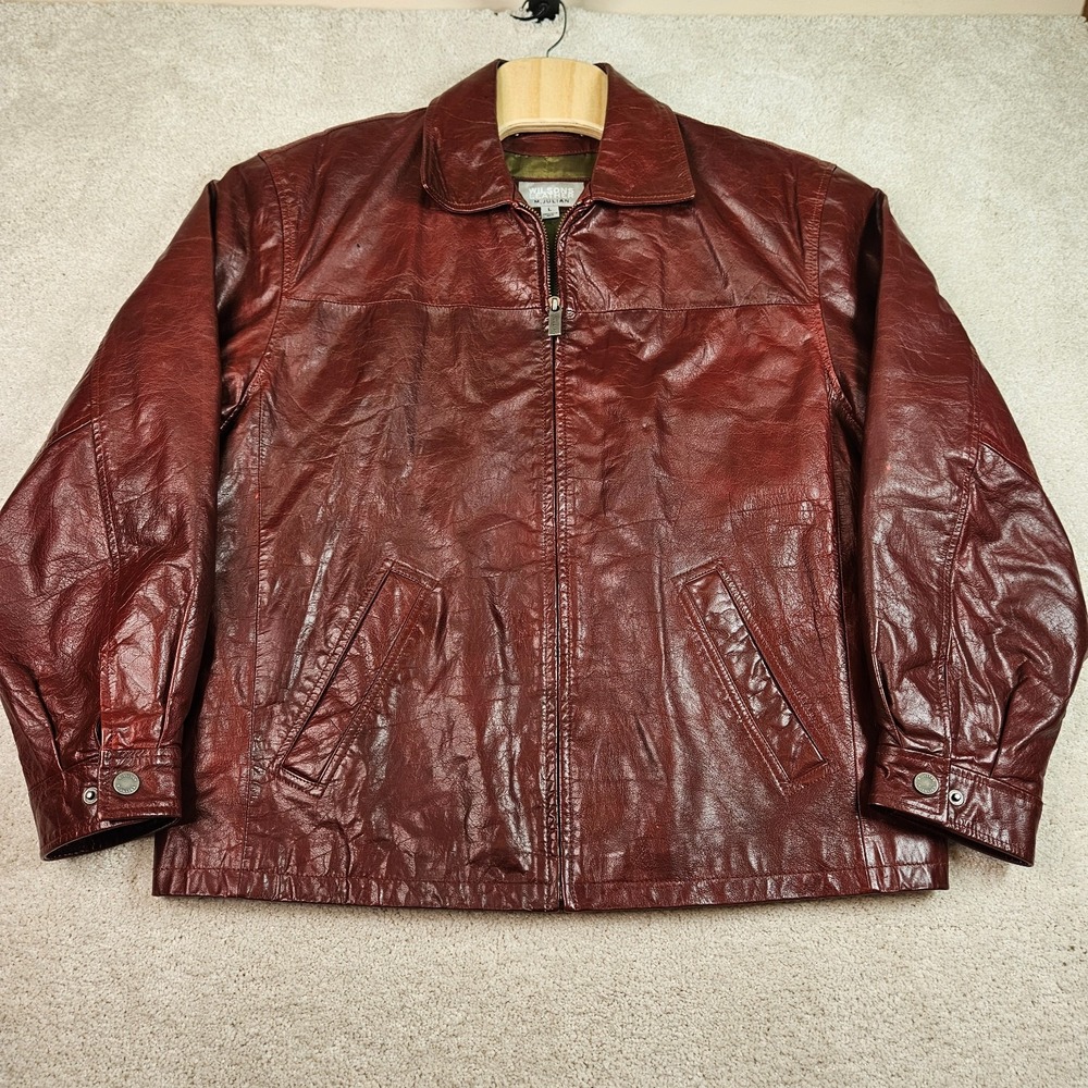 Retro Y2K VTG Mens L Wilsons Leather M. Julian Genuine Leather Jacket OxBlood